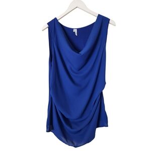 Studio Y Royal Blue Draped Cowl Neck With Side Ruching Size XL